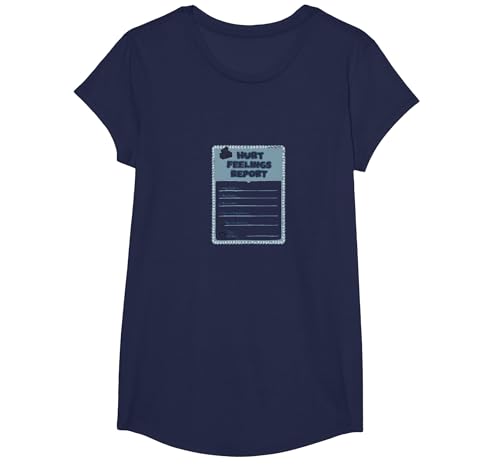 Bericht über verletzte Gefühle: Humorvolle emotionale Unterstützungsform T-Shirt, Girls, Marineblau, XS von Generic