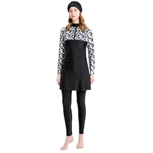 Bescheidener 3tlg Burkini - Badeanzug Damen mit Hose & Hijab - Modest Langarm Schnelltrocknend Voll Bedeckt Bademode Neu von Generic