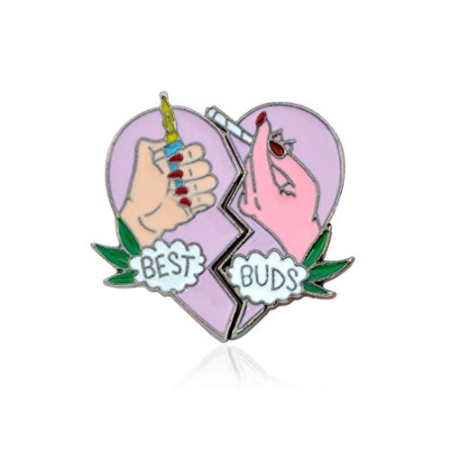 Beste Knospen Brosche Beste Freunde Cannabis Topf Passende Herz Anstecknadeln Abzeichen Freundschaft Geburtstagsgeschenk von Generic