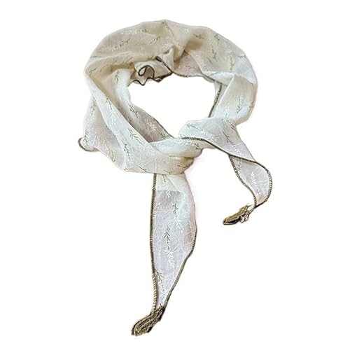 Bestickter Blumenhalsschal, Schal, Sommerdreieck, Spitze, Haarwickel, Stirnband, Taschentuch, Haargummis, Bandanas, Haarband(White) von Generic