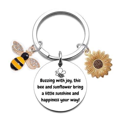 Bienen-Schlüsselanhänger, Bienen-Schlüsselanhänger, inspirierende Geschenke für Frauen, Männer, Tochter, Sohn, niedliche Bienen- und Sonnenblumen-Charms, Schlüsselanhänger, Glücksbienen-Geschenke für Bienen-Schlüsselanhänger, Bienen-Schlüsselanhänger, inspirierende Geschenke für Frauen, Männer, Tochter, Sohn, niedliche Bienen- und Sonnenblumen-Charms, Schlüsselanhänger, Glücksbienen-Geschenke für von Generic