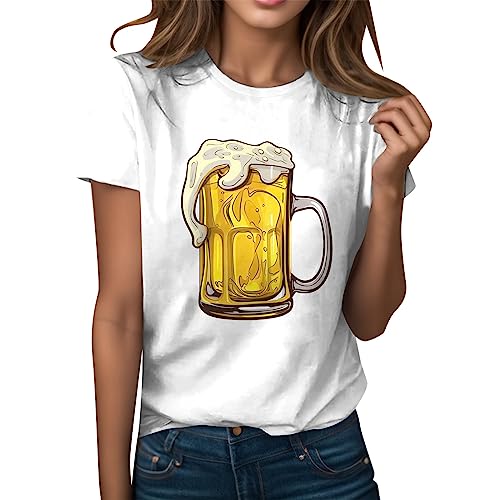 Bier Tshirt Damen - Sauf Tshirt mit Aufdruck-Ausgefallene Sprüche T-Shirts Bier Hemd Bierkönig Tshirt Oktoberfest Kostüm Bayerische T-Shirt von Generic