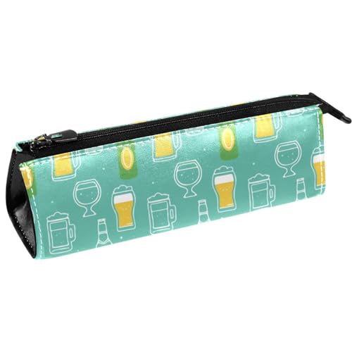 Bierflasche und Glas Stift Tasche Schreibwaren Beutel Bleistift Tasche Kosmetiktasche Kompakte Reißverschlusstasche, multi, 5.5 ×6 ×20CM/2.2x2.4x7.9 in, Taschen-Organizer von Generic
