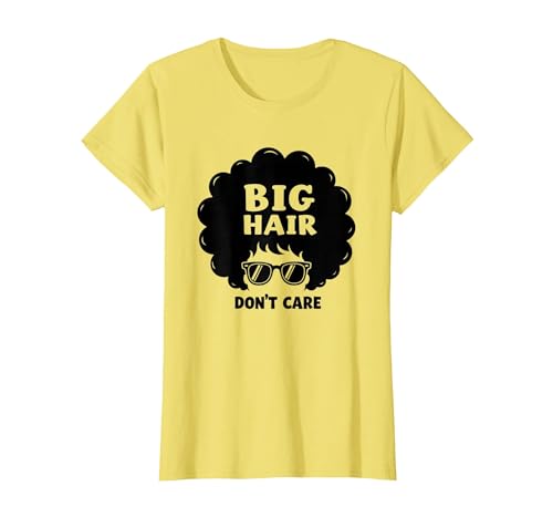 Big Hair Don't Care Retro Afro Sonnenbrille Grafik T-Shirt, Damen, Gelb, XS Big Hair Don't Care Retro Afro Sonnenbrille Grafik T-Shirt, Damen, Gelb, XS von Generic