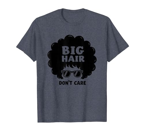 Big Hair Don't Care Retro Afro Sonnenbrille Grafik T-Shirt, Herren, Blau Meliert, 5XL Big Hair Don't Care Retro Afro Sonnenbrille Grafik T-Shirt, Herren, Blau Meliert, 5XL von Generic