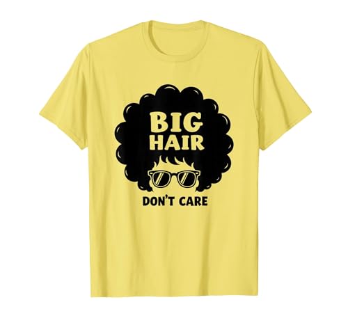 Big Hair Don't Care Retro Afro Sonnenbrille Grafik T-Shirt, Herren, Gelb, M Big Hair Don't Care Retro Afro Sonnenbrille Grafik T-Shirt, Herren, Gelb, M von Generic