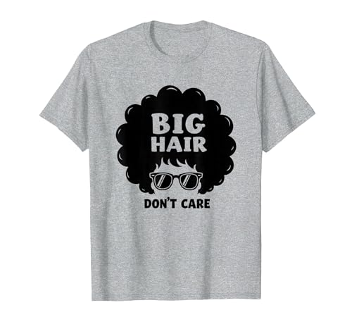 Big Hair Don't Care Retro Afro Sonnenbrille Grafik T-Shirt, Herren, Grau Meliert, 5XL Big Hair Don't Care Retro Afro Sonnenbrille Grafik T-Shirt, Herren, Grau Meliert, 5XL von Generic