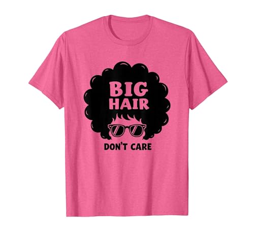 Big Hair Don't Care Retro Afro Sonnenbrille Grafik T-Shirt, Herren, Rosa meliert, S Big Hair Don't Care Retro Afro Sonnenbrille Grafik T-Shirt, Herren, Rosa meliert, S von Generic
