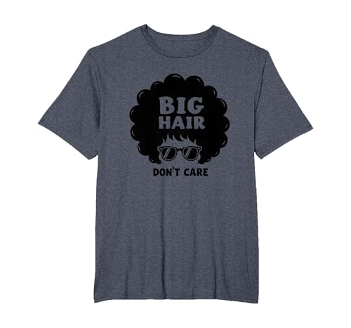Big Hair Don't Care Retro Afro Sonnenbrille Grafik T-Shirt, Herren Große Größen, Blau Meliert, 6X Tall Big Hair Don't Care Retro Afro Sonnenbrille Grafik T-Shirt, Herren Große Größen, Blau Meliert, 6X Tall von Generic