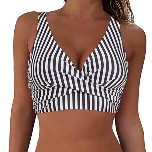 Bikini BH Dame Bademoden Bikinioberteil Große Brüste Damen Push up Bikini Top Gepolstert Swimsuit Bra Sport Trocknend Padded Bikini Oberteil Rückenfrei Bikinioberteil mit Polster ohne Bügel von Generic