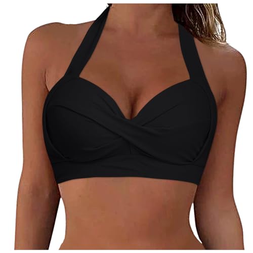 Bikini BH Damen Bademoden Bikinioberteil Damen Push Up Bikini Oberteil Große Brüste Gepolstert Swimsuit Bra Trocknend Padded Bikini Swim Oberteil Rückenfrei Bikinioberteil mit Polster ohne Bügel von Generic