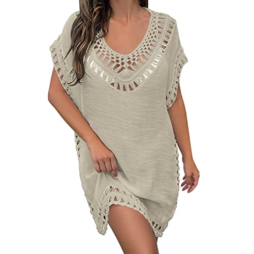 Bikini Cover Up Damen Strandkleid V-Ausschnitt Badeanzug Cover Up Strandkleid Transparent Strandponcho Bikini Cover-Ups von Generic