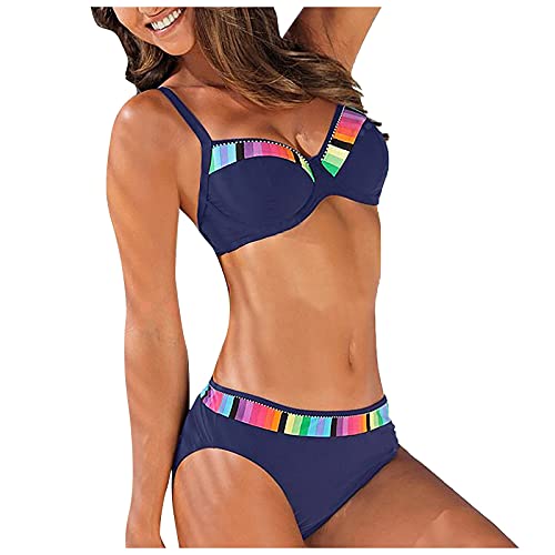 Bikini Damen, Sexy Bikini Set Damen Push Up Bikini Oberteil Summer Sport Bikini Set Damen Sexy Push Up Curvy Bikini Damen Neckholder Bikini Damen Bikini Oberteile(A02,L) von Generic