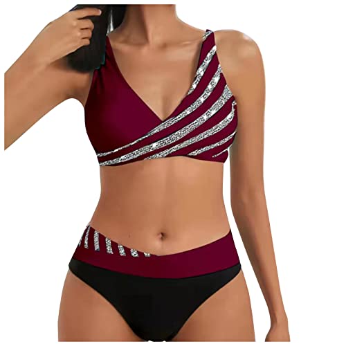 Bikini Damen Set Bandeau Bikini Set Bikini Slip Damen Neckholder Bikini Damen Set Bauchweg Tankini Trainingsshirt Herren Bikini-Set bedrucktes dreiteiliges Strandabnutzungs-heißes von Generic