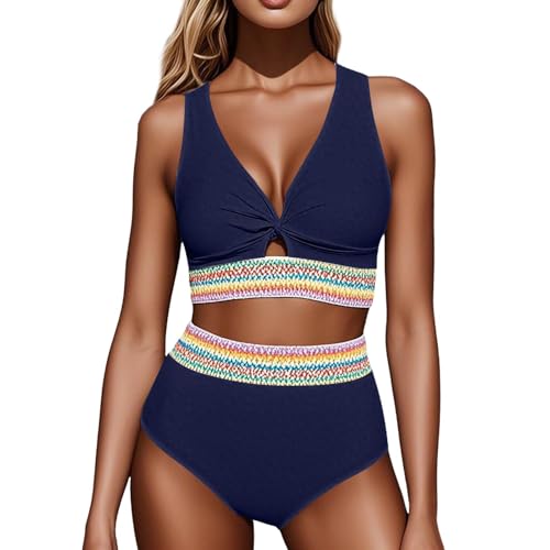 Bikini Damen Set Oberteil Mit Rock Badeanzug Zweiteilig High Waist Bademode Swimwear Women Push Up Beachwear Spitze Strandbekleidung Swimsuits 2 Teiler von Generic