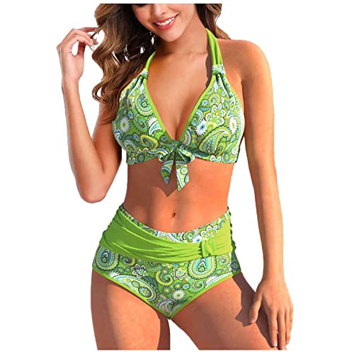 Bikini Damen Set Triangel Breites Unterbrustband Gerippte Bademode Zweiteiliger Badeanzug von Generic