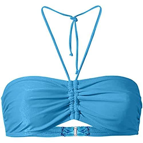 Bikini Oberteil Bandeau Bandeau Top Damen Abnehmbare Träger und Trägerlos Bandeau Bikini Oberteil Schwarz Top Bademode Beachwear Damen American Bikini Badeanzüge Passform Lässige von Generic
