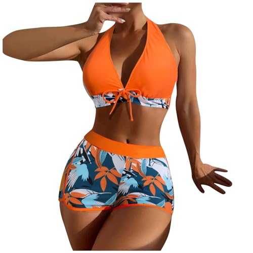 Bikini high Waist Damen Badeanzug Damen Bikini Set Push Up Sport Zweiteiler Bademode Oberteil Und Hose Tanga Bikini-Sets Bunt SchnüRung Swimsuit Badeshorts von Generic
