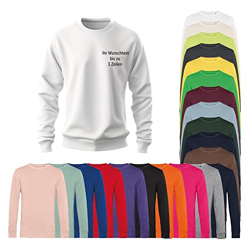 Bio-Sweatshirt Pullover individuell mit Wunschtext Bestickt (as3, Alpha, m, Regular, Regular, Forest Green) von Generic