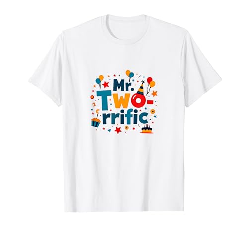 Birthday Boy 2 Mr. Two Rrific Celebration T-Shirt, Herren, Weiß, M von Generic