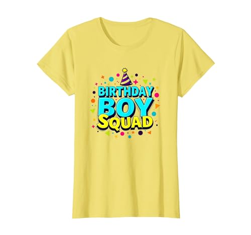 Birthday Boy Squad Festliche Feier Party Hut Spaß T-Shirt, Damen, Gelb, M von Generic