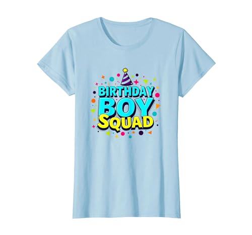 Birthday Boy Squad Festliche Feier Party Hut Spaß T-Shirt, Damen, Himmelblau, XXL von Generic
