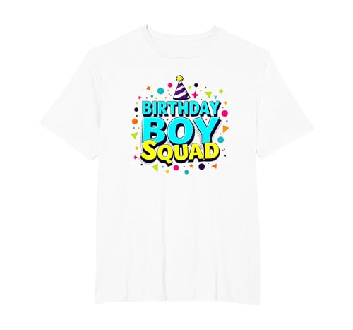 Birthday Boy Squad Festliche Feier Party Hut Spaß T-Shirt, Herren Große Größen, Weiß, 6X Tall von Generic
