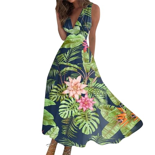 Black Friday Angebote 2024 Ab Wann Sommerkleid Damen, Kleider Damen Hawaii Kostüm Pulloverkleid Jerseykleid Spaghettiträger-Kleid Sommerkleid Leicht Hawaii Kostüm Strandkleid(A25,L) von Generic