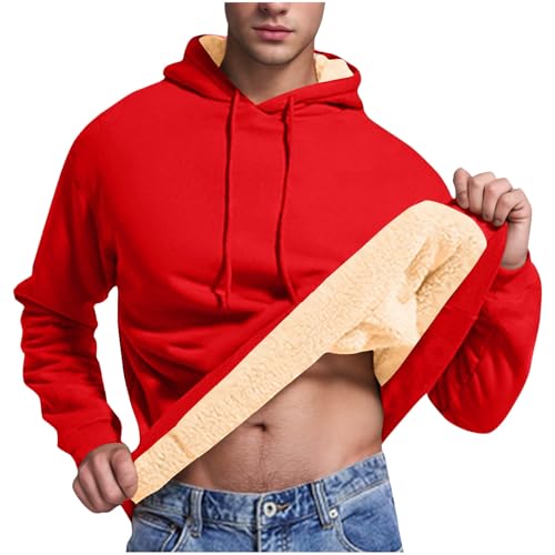 Black Friday Angebote 2024 Hoodie Herren Sherpa Gefüttert Sweatshirt Warm Kapuze Fleecepullover Fleece Kapuzenpullover Große Größen Pullover Winter Langarmshirt Thermo Teddyfleece Oberteile von Generic