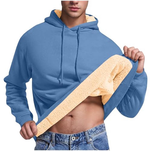 Black Friday Angebote 2024 Hoodie Herren Sherpa Gefüttert Sweatshirt Warm Kapuze Fleecepullover Fleece Kapuzenpullover Große Größen Pullover Winter Langarmshirt Thermo Teddyfleece Oberteile von Generic