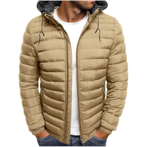 Black Friday Angebote 2024 Steppjacke Herren Leichte Winterjacke Daunenjacke mit Kapuze Zipper Gesteppte Jacke Winter Steppmantel Große Größen Pufferjacke Einfarbig Wintermantel Warm Kapuzenjacke von Generic
