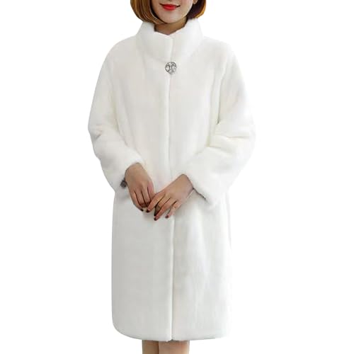 Black Friday Angebote 2024 Winterparka Damen Verdickt Warm Kunstfell Jacke Ekegant Pelzmantel Lang Felljacke Flauschig Winterjacke Open Front Kunstpelz Mantel Große Größen Fellmantel Winter von Generic