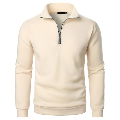 Black Friday Angebote 2024 ab wann Pullover Herren Half Zip Stehkragen Langarmshirt Regular Fit Sweatshirt Einfarbig Rollkragenpullover Winter Oberteile Große Größen Winterpullover Lässige Tops von Generic