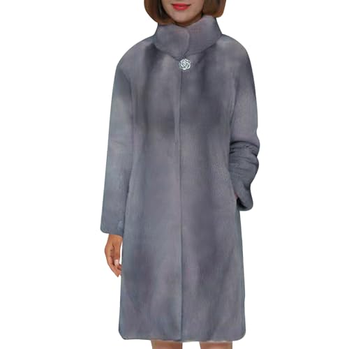 Black Friday Angebote 2024 ab wann Winterparka Damen Verdickt Warm Kunstfell Jacke Ekegant Pelzmantel Lang Felljacke Flauschig Winterjacke Open Front Kunstpelz Mantel Große Größen Fellmantel von Generic