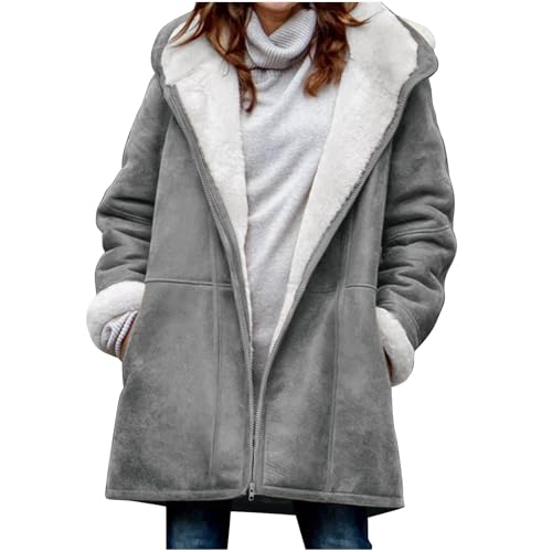 Black friday Damen Sweatjacke mit Zipper Kapuzenpullover mit Fleece gefütterte Warm Basic Fleecejacke Causal Kapuzenjacke Winter Sweatjacke Outdoor Hoodie Fleecepullover von Generic