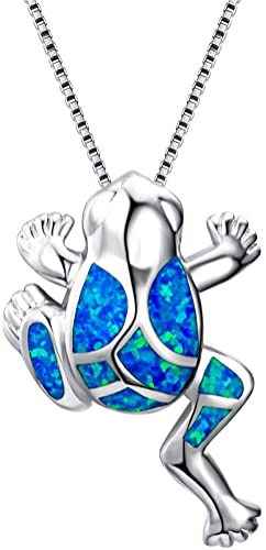 Blau gestaltete Halskette mit Frosch-Anhänger aus Opal von Generic