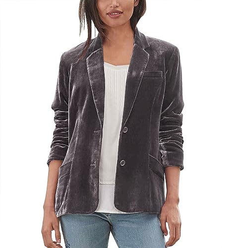 Blazer Damen Elegant Cord, Freizeitjacke Reverskragen Anzugjacke Einreiher Blazerjacke Sportlich Arbeitsjacke Lässig Business-Jacke Langarm Übergangsjacke Oversized Open Front Cardigan von Generic