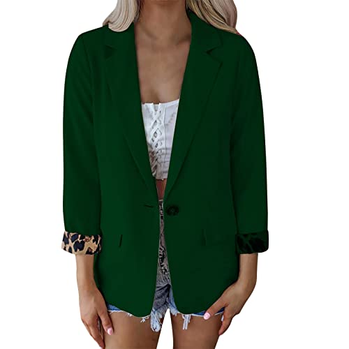 Blazer Damen Elegant Langarm Blazer Sportlich Leicht Büro Sakko Jacke Leopard Revers Slim Fit Office Business Open Front Cardigan mit Knof Blazerjacke Mantel Anzugjacke Arbeitsblazer Blazer Damen Elegant Langarm Blazer Sportlich Leicht Büro Sakko Jacke Leopard Revers Slim Fit Office Business Open Front Cardigan mit Knof Blazerjacke Mantel Anzugjacke Arbeitsblazer von Generic