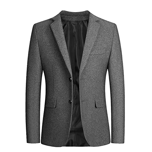 Blazer Sportlich Elegant Herren Sakko Sportlich Anzugjacke Slim Fit Modern Blazer Elegante Luxus Freizeit Jackett Business Stehkragen Wollmantel Sakko Slim Fit Stehkragen Anzugjacke für Herren von Generic