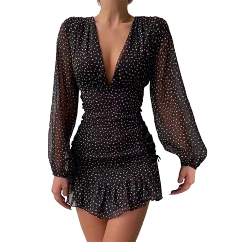 Blazerkleid Frauen Mode Zweifarbiges Patchwork Daily Business OL Kleider Eleganter Revers Mit Knöpfen Langarm Slim-Fit Bürokleid Lässig Businesskleidung Abendkleider Partykleid Cocktailkleid von Generic