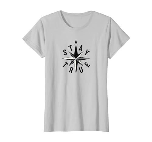 Bleib treu Compass Star Inspirational T-Shirt, Damen, Silber, XXL Bleib treu Compass Star Inspirational T-Shirt, Damen, Silber, XXL von Generic