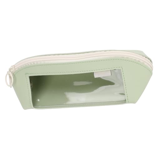 Bleistift Beutel, PU-Leder, Kleiner Bleistift Beutel, mit Langer Reiß Verschluss öffnung für Studenten (Green) von Generic