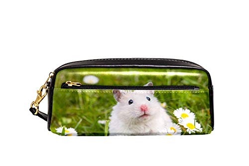 Bleistift Beutel Niedlicher Hamster Auf Daisy Grass Make-Up Tasche Strapazierfähig Stifte-Organizer Große Kapazität Tasche Für Erwachsener Mädchen Erwachsene von Generic