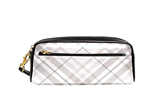 Bleistift Beutel Plaid Karo In Pastellgrau Tasche Strapazierfähig Make-Up Tasche Stylisches Stifthalter Für Kinder Jungen Erwachsener von Generic