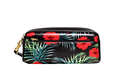 Bleistift Beutel Rote Blumen Und Tropische Blätter Bleistifttasche Strapazierfähig Pencil Case Praktischem Federtasche Für Erwachsener Erwachsene Mädchen von Generic