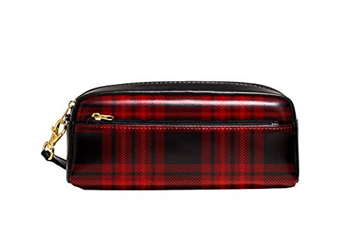 Bleistift Beutel Schwarz Und Rot Kariert Federmappe Mit Reißverschluss Bleistift Tasche Tragbar Bleistiftetui Für Damen Erwachsener Mädchen von Generic