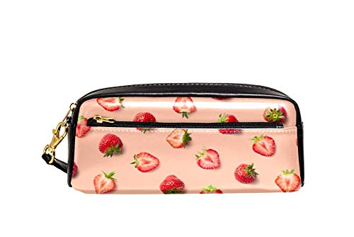 Bleistift Tasche Frühlingserdbeeren Bleistift Beutel Mit Reißverschluss Make-Up Tasche Tragbar Federmappe Für Schulsachen Mädchen College-Studenten von Generic