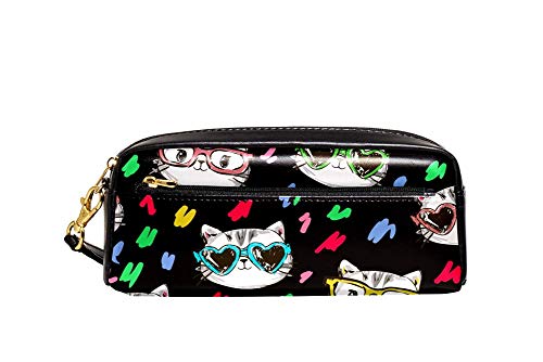 Bleistift Tasche Sonnenbrille Katze Federmäppchen Mit Reißverschluss Stiftetasche Griff Strapazierfähig Federmappe Für Teenager Damen Erwachsener von Generic