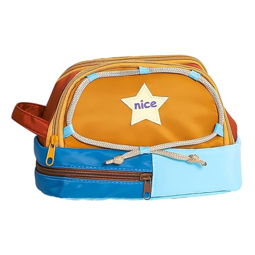 Bleistiftbeutel süß, ästhetischer Bleistifttasche,Sternmuster Stiftspeichertasche | Robuster Reißverschluss, tragbarer Make -up -Beutel, Schulmaterial für Mädchen Kinder von Generic