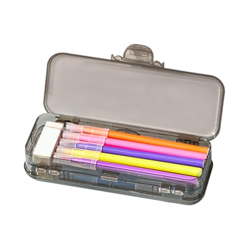 Bleistiftbox mit großem Fassungsvermögen, doppeltes Fach – Bleistiftbox mit großer Kapazität, staubdicht | Tragbarer Stifthalter, stapelbarer Schreibwarenbehälter für Cla Room, kaki, Se référer au von Generic